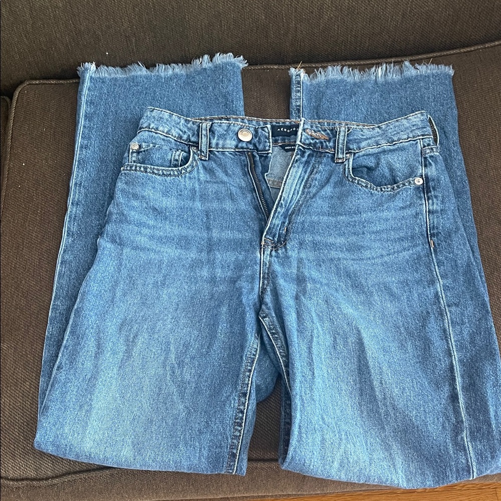 Aeropostale Women's Straight Leg Jeans - Medium Blue Wash